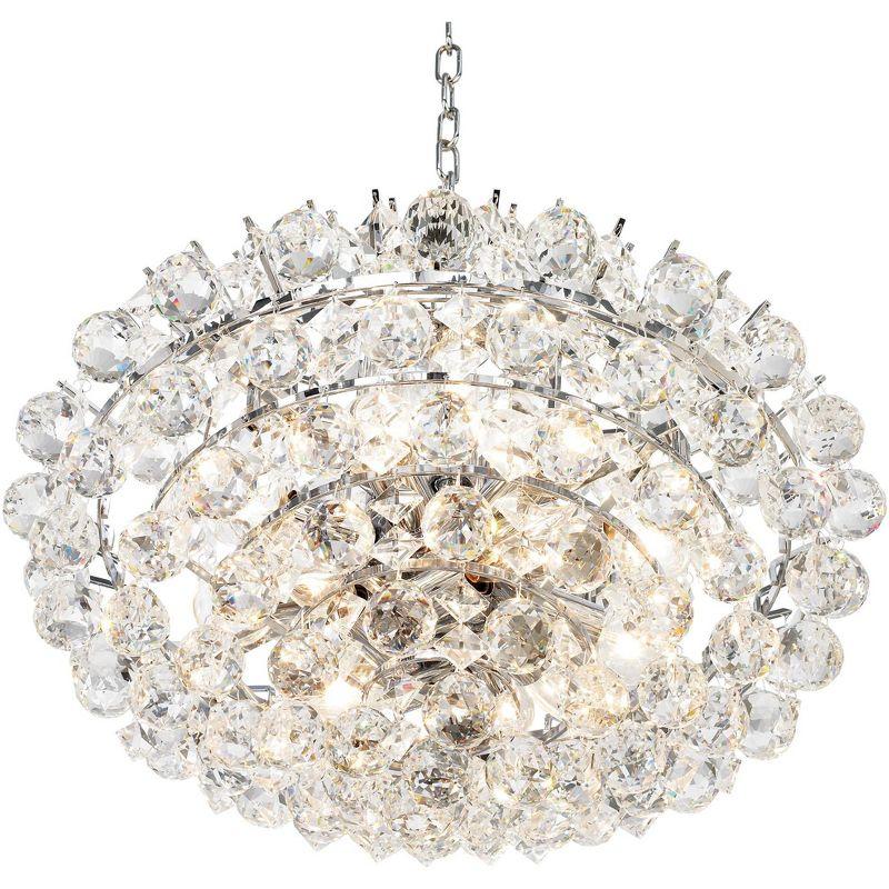 Vienna Full Spectrum Essa Chrome Pendant Chandelier 20" Wide Modern Crystal Balls Diamond Glass 16-Light Fixture for Dining Room Foyer Kitchen Island