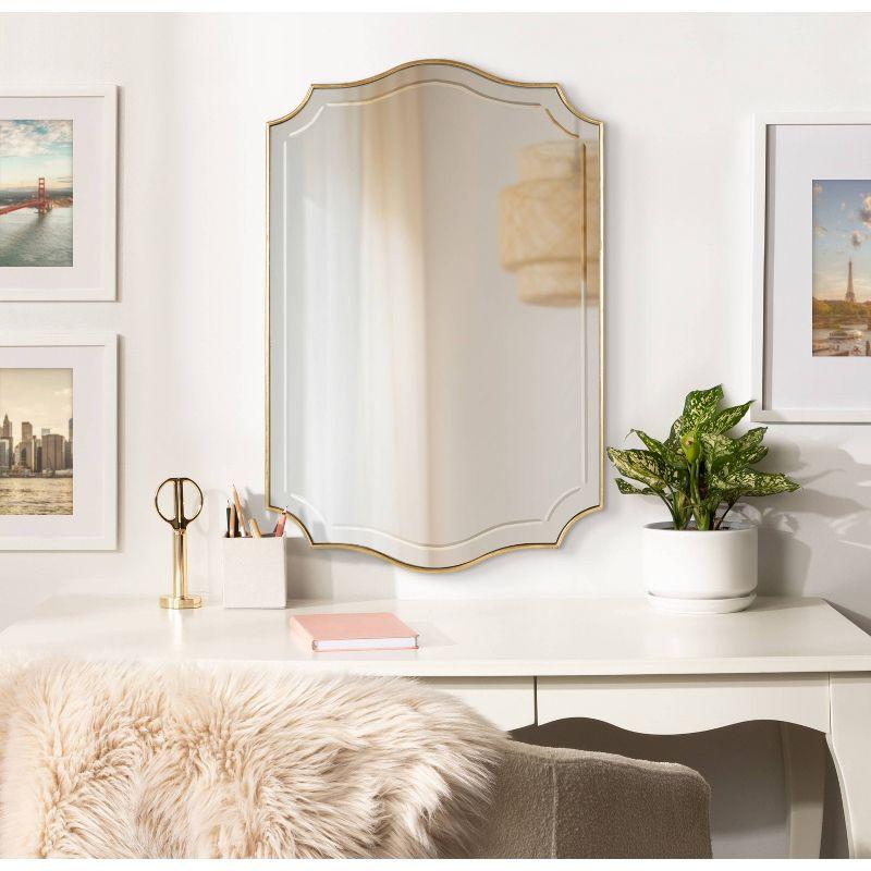 20" x 30" Hollyn Decorative Framed Wall Mirror Gold - Kate & Laurel All Things Decor: Chic Scalloped Edge, Hangs Both Ways