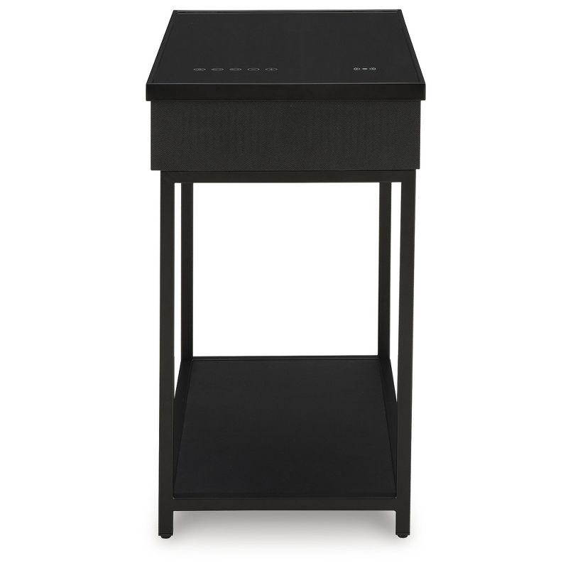 Signature Design by Ashley Gemmet Accent Table with Wireless & USB Charging, Black