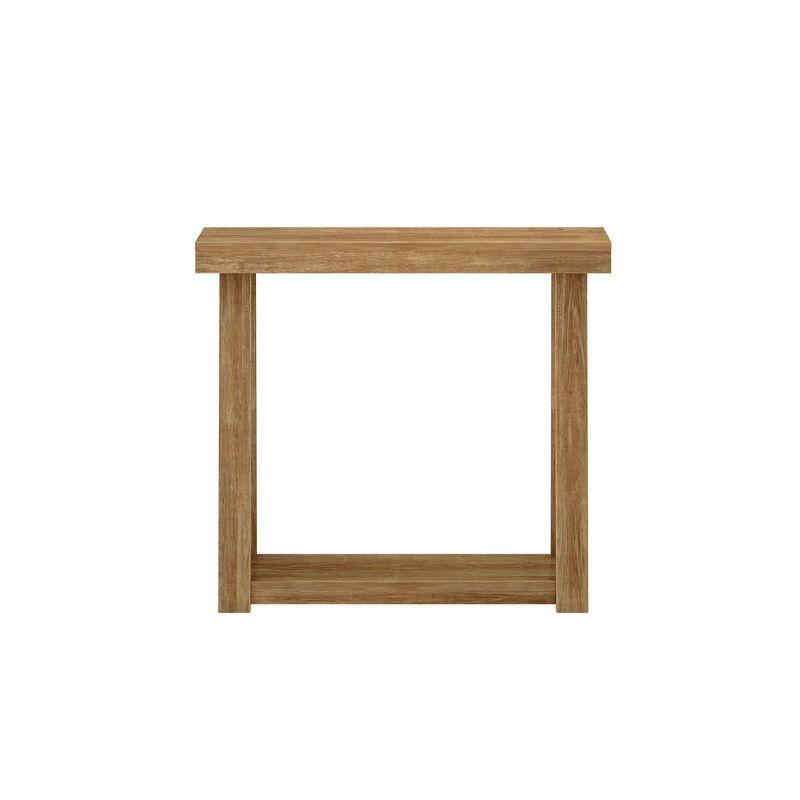 Plank+Beam 36” Solid Wood Console Table with Storage, Classic Farmhouse Style Sofa Table with Shelf, Narrow Entryway Table for Hallway, Pecan
