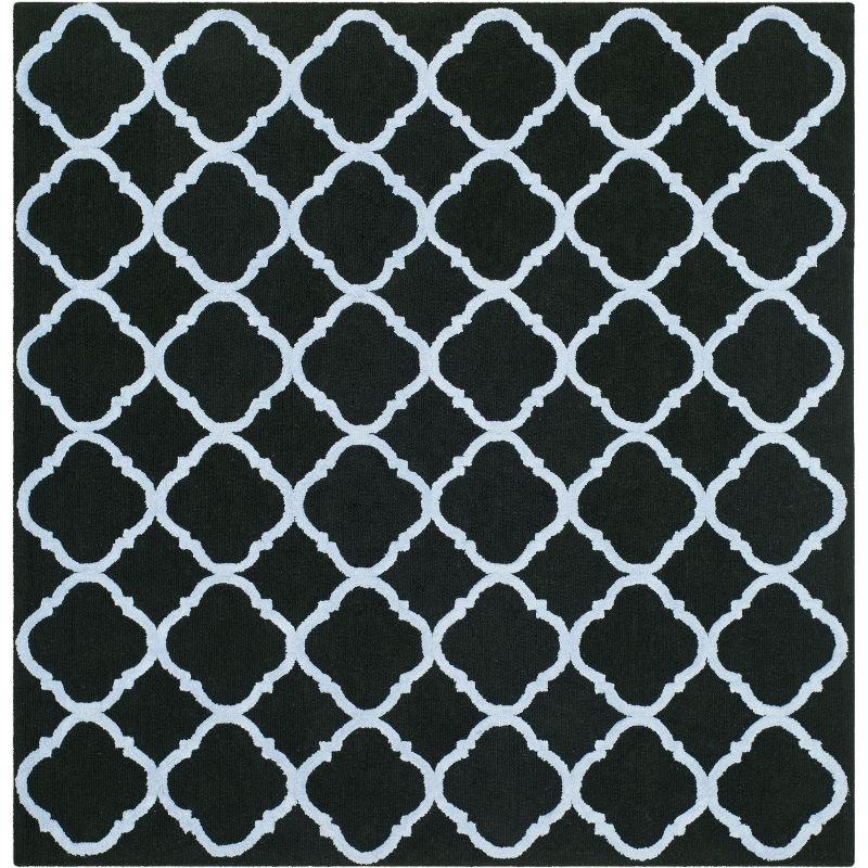 Newport NPT430 Hand Hooked Area Rug - Black/Blue - 5'x5' - Safavieh.