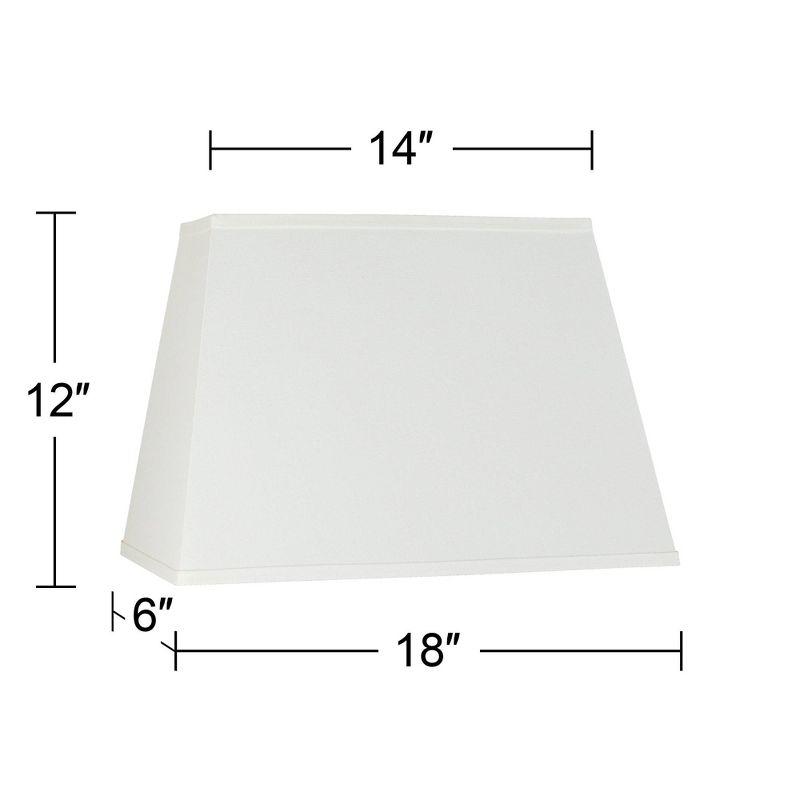 Springcrest Ivory Linen Large Rectangular Lamp Shade 14" Wide x 6" Deep at Top and 18" Wide x 12" Deep at Bottom and 12" Height (Spider) Replacement