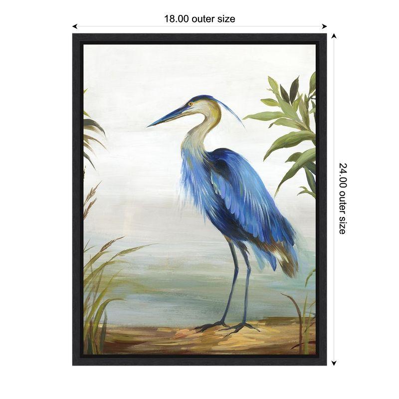 Amanti Art Blue Heron by Aimee Wilson Canvas Wall Art Print Framed 18" x 24" in Sylvie Black