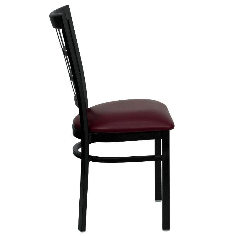 Hercules Series Black Window Back Chair with Burgundy Vinyl Seat