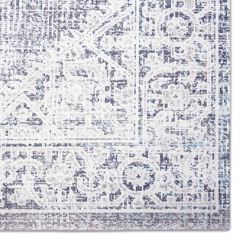 Sofia Magnolia 5'3" x 7'2" Outdoor Patio Rug Navy Blue - Nicole Miller