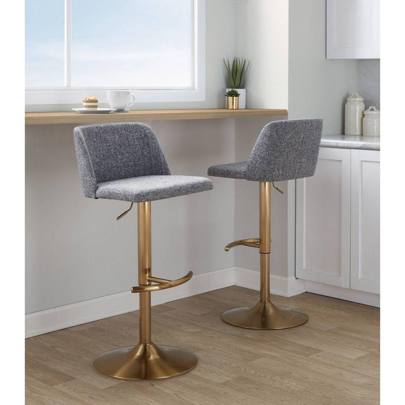 LumiSource Set of 2 Toriano Adjustable Swivel Barstools