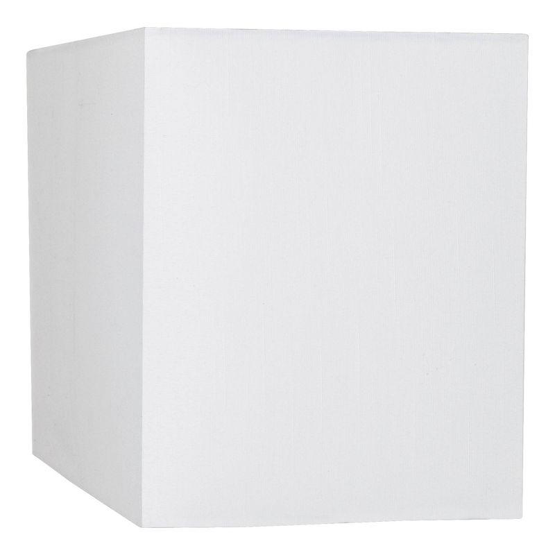 Springcrest White Medium Rectangular Hardback Lamp Shade 16" Wide x 8" Deep x 10" High (Spider) Replacement with Harp and Finial