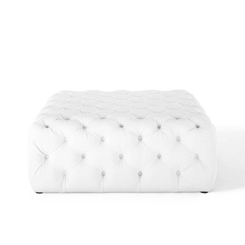 Anthem Tufted Button Large Square Faux Leather Ottoman by Modway