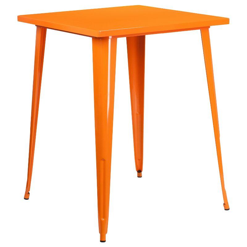 Flash Furniture 31.5" Square Orange Metal Bar Height Table