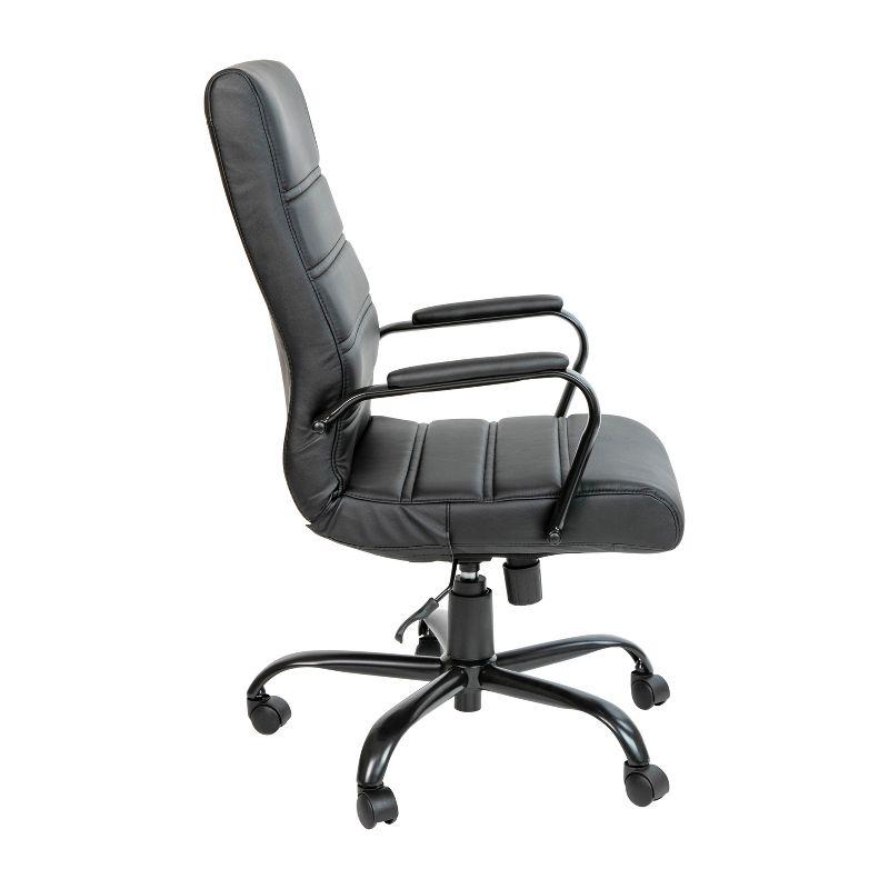 Flash Furniture High Back Black LeatherSoft Executive Swivel Office Chair with Black Frame and Arms