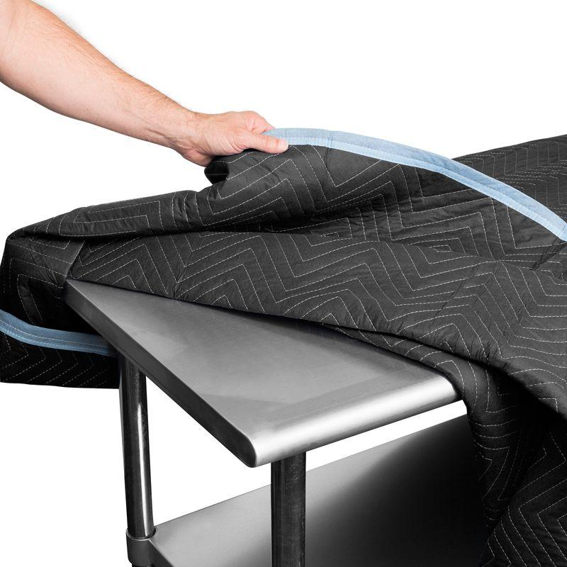 Sure-Max Moving & Packing Blankets - Ultra Thick Pro - 80" x 72" (65 lb/dz weight) - Professional Quilted Shipping Furniture Pads Black - 8 Pack