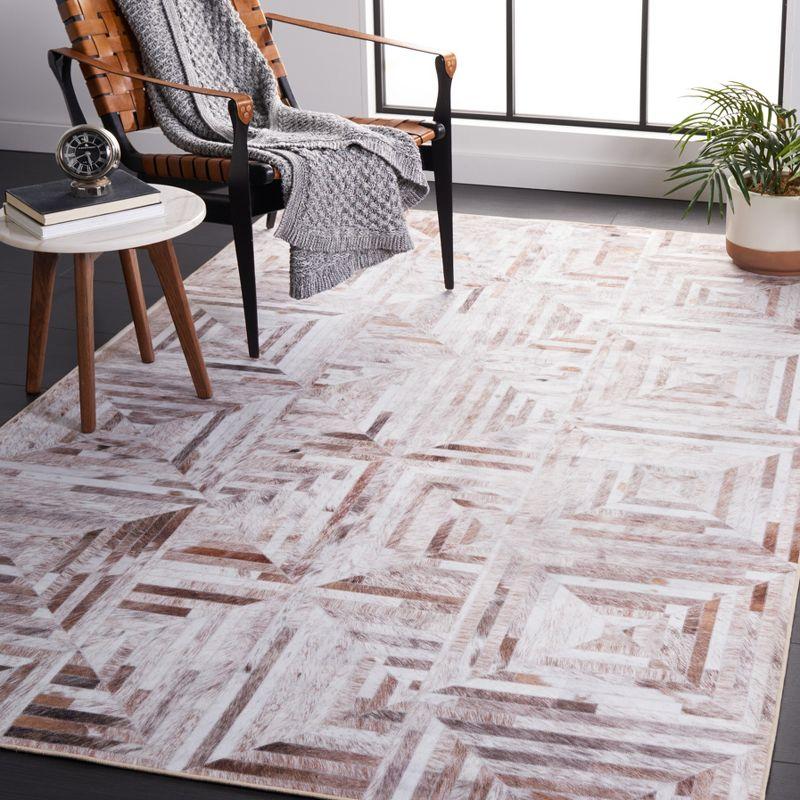 Faux Hide FAH549 Power Loomed Machine Washable Area Rug - Beige/Brown - 8'x10' - Safavieh.