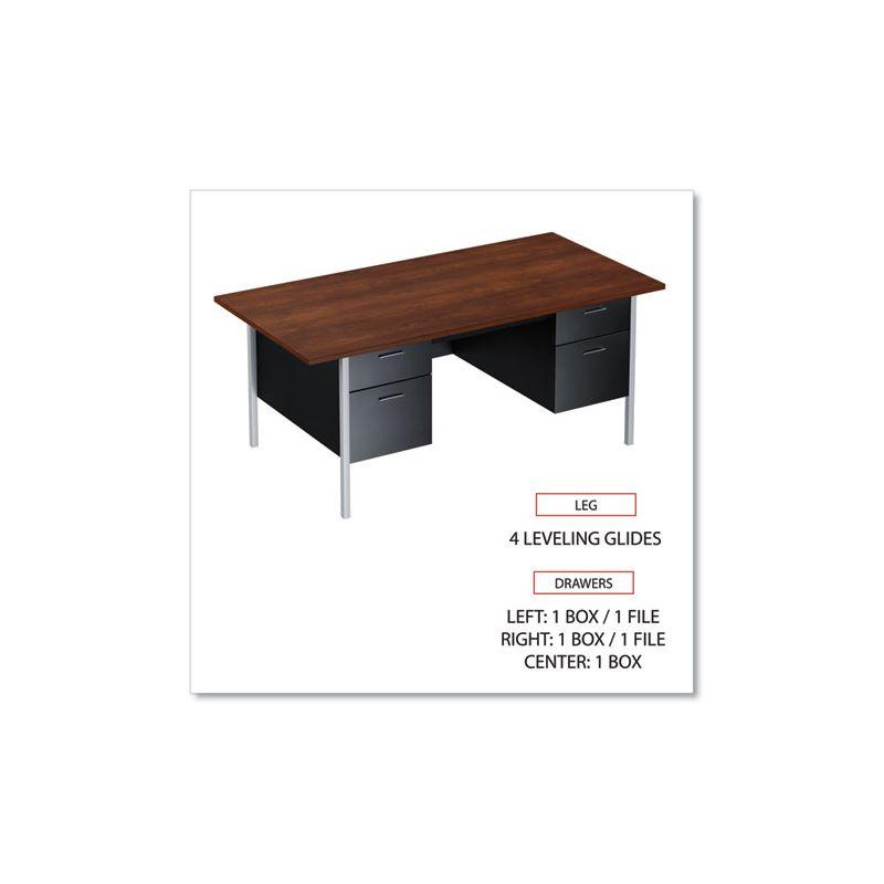 Alera Double Pedestal Steel Desk, 72" x 36" x 29.5", Mocha/Black