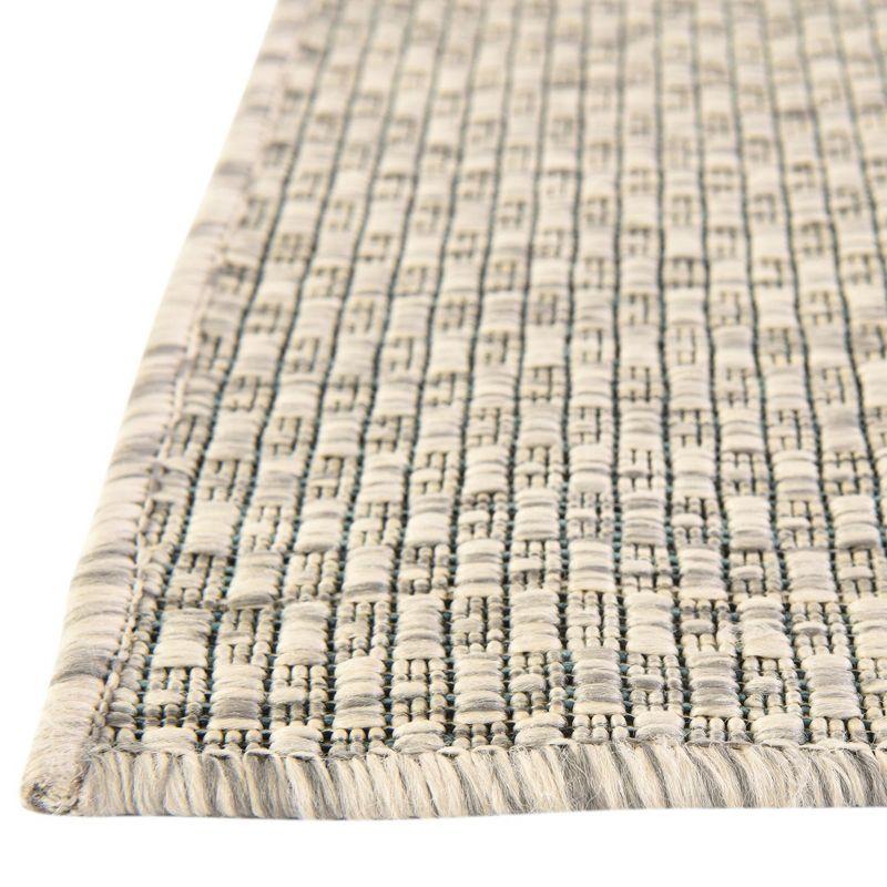 Light Gray 8' Square Stain-Resistant Outdoor Rug