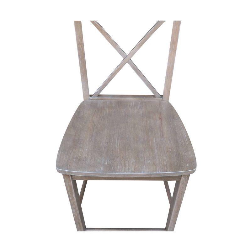 X Back Stool Washed Gray/Taupe - International Concepts