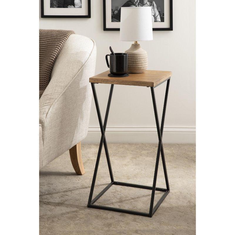 Kate and Laurel Elix Wood and Metal Table and Plant Stand