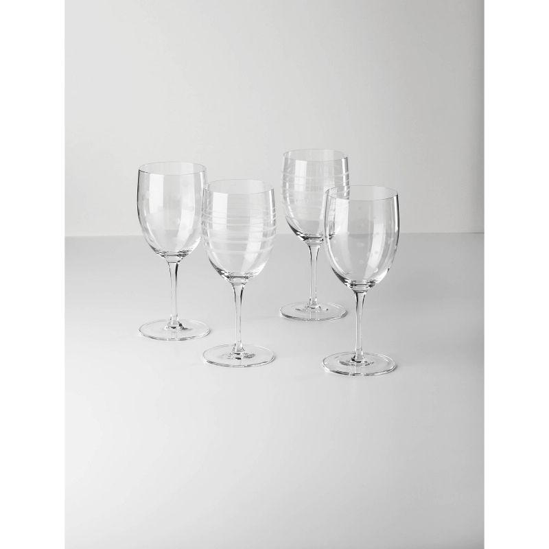 Oneida Clear Etched Glass 14oz Wine Glass Set of 4