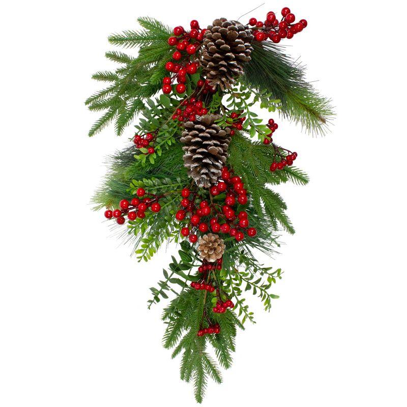 28" Eucalyptus Pine Cone Artificial Christmas Swag