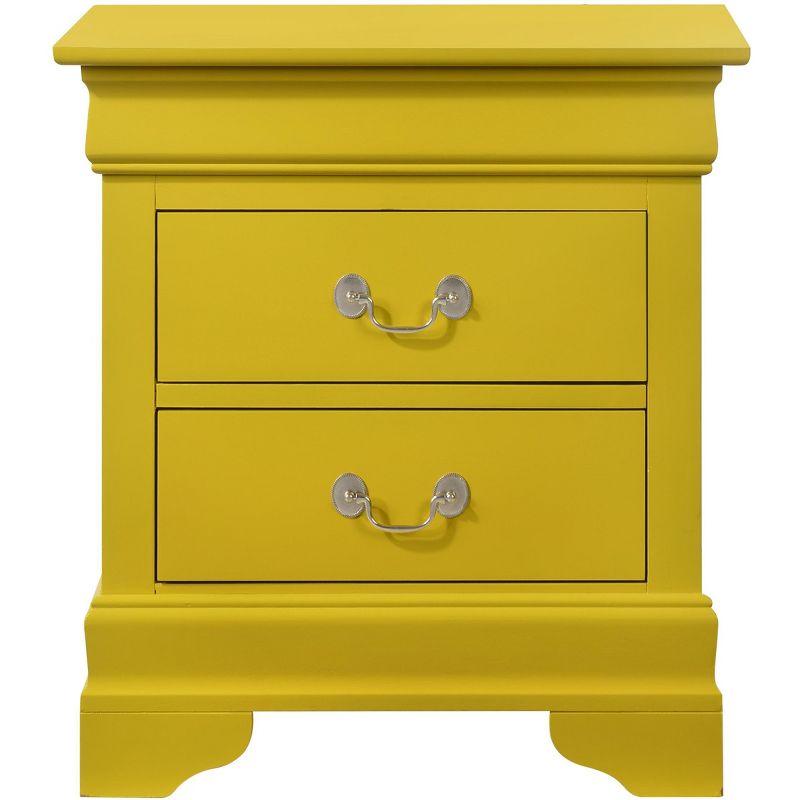 Louis Philippe Yellow 2-Drawer Solid and Manufactured Wood Nightstand