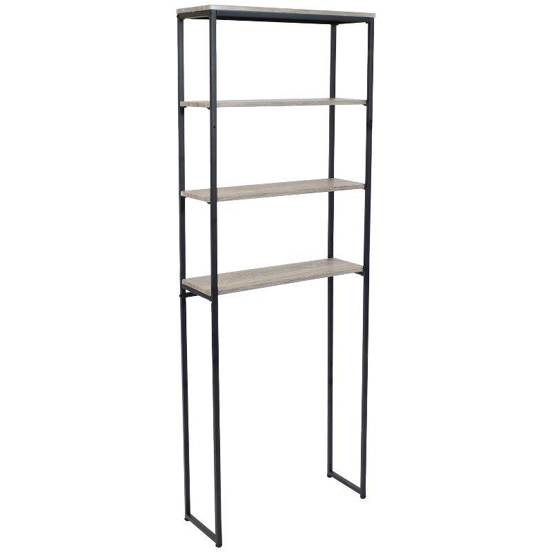 Oak Gray 4-Tier Over-the-Toilet Storage Shelf