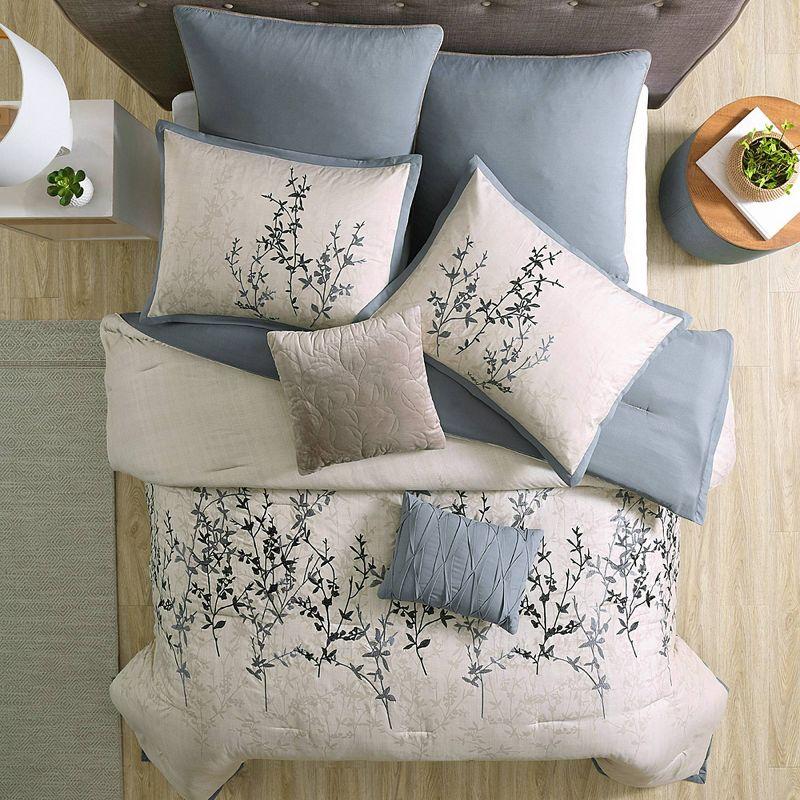 Riverbrook Home Hayden Beige/Blue Polyester 8 Piece Comforter Set