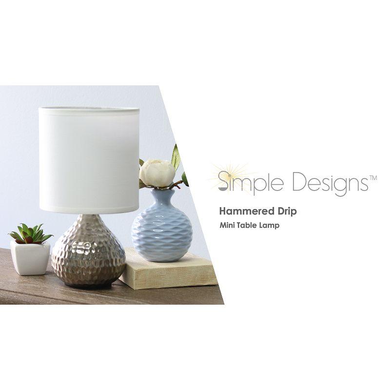 Hammered Drip Mini Table Lamp with Fabric Shade - Simple Designs