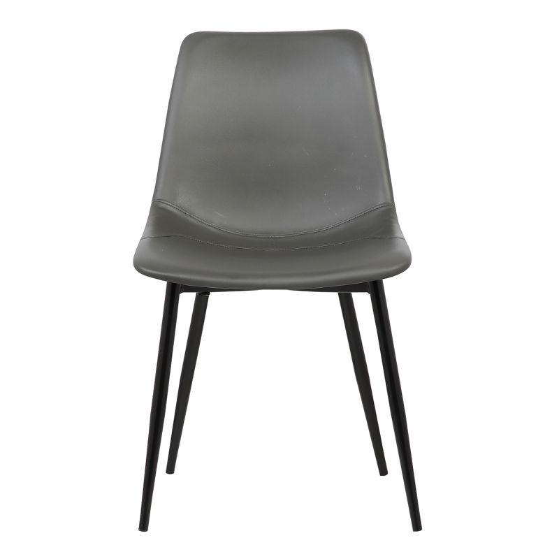 Monte Gray Faux Leather Upholstered Metal Arm Chair