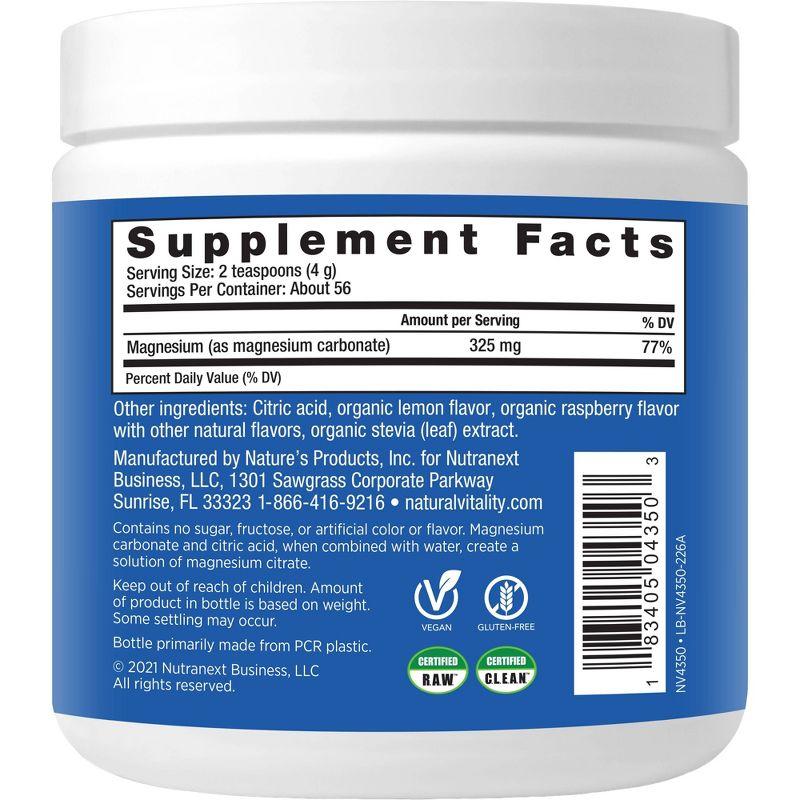 Natural Vitality CALM Mineral Magnesium Supplement Powder - Raspberry Lemon - 8oz