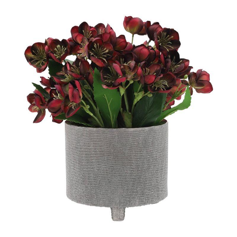 Sagebrook Home 2pc Footed Scratched Ceramic Planter Pots: Rust-Resistant, No Drainage Hole, Hand-Painted