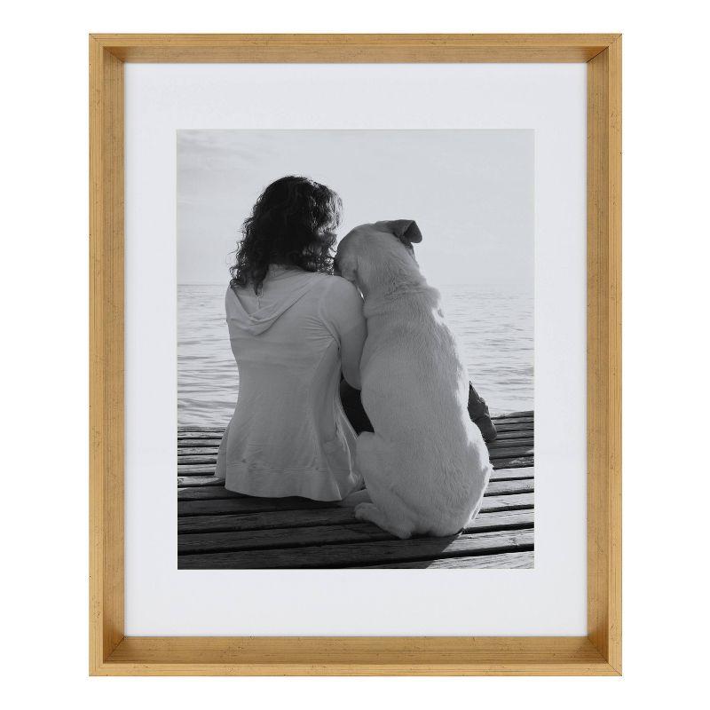 Gold 14x18 Classic Wall Picture Frame Set with White Mat