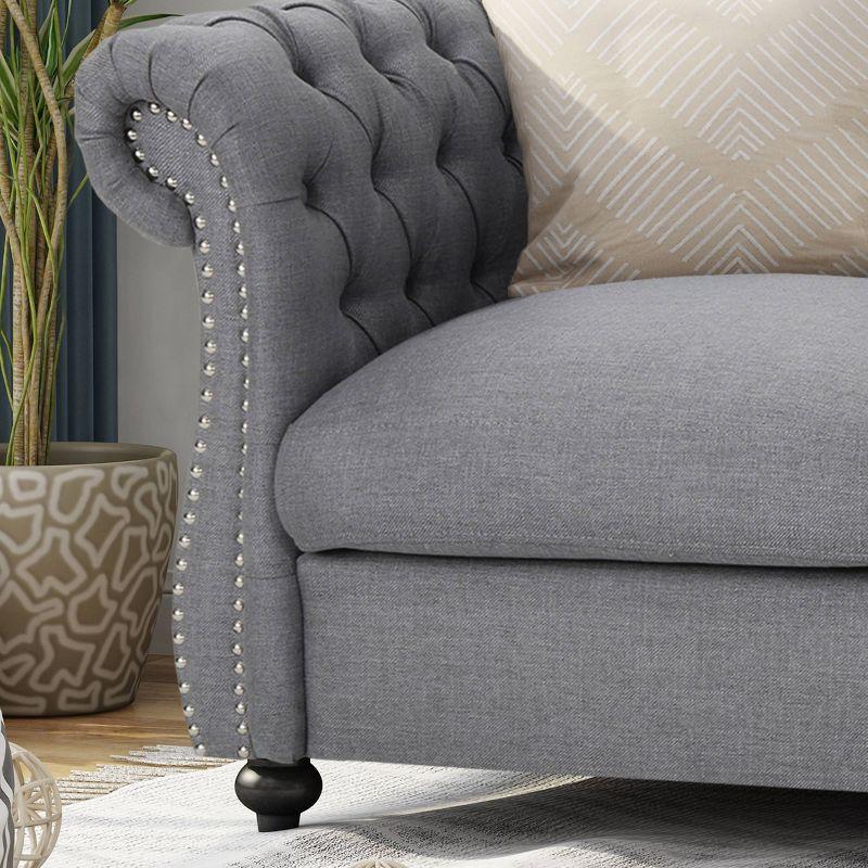 Somerville Traditional Chesterfield Loveseat Dark Gray - Christopher Knight Home