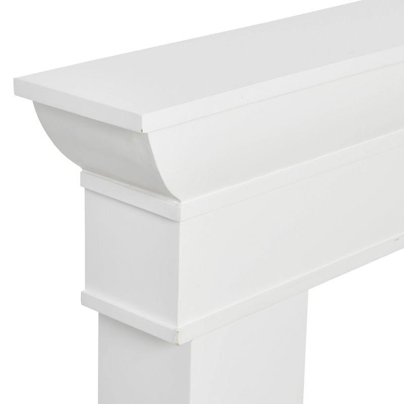 Storied Home Monolith Decorative Fireplace Mantel White: Fir Wood & MDF, Wall Mount, 49.625"H
