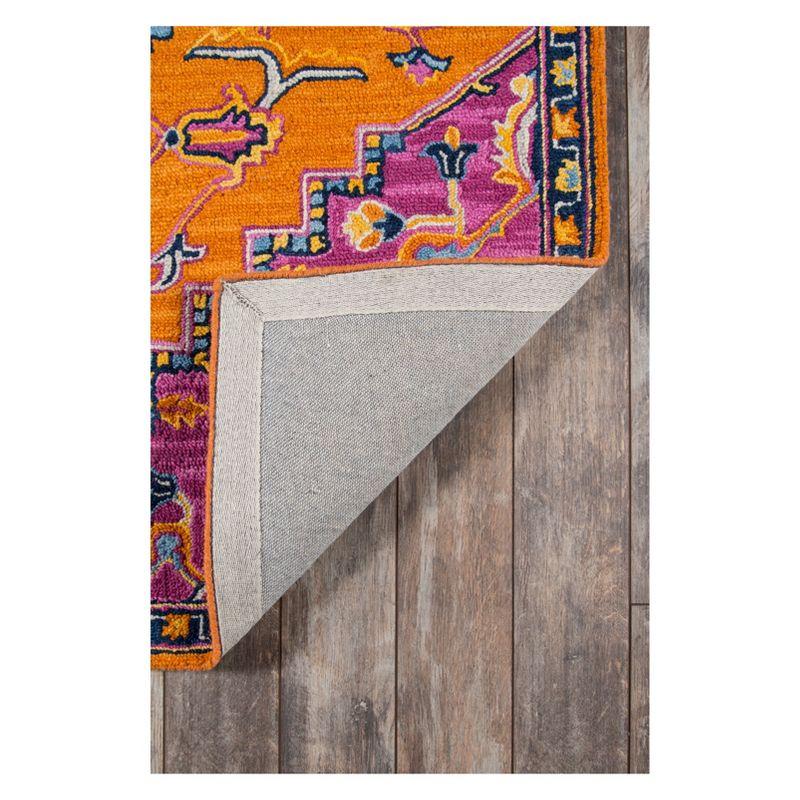 2'x3' Medallion Tufted Accent Rug Orange - Momeni: Wool, Traditional Handmade Medium Pile, Indoor Use