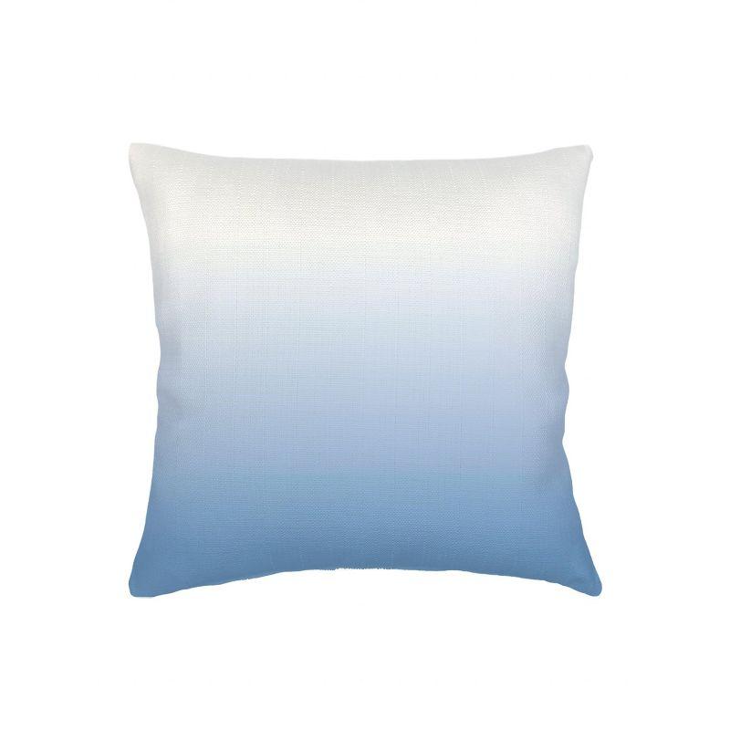 Coastal Blue Ombre Linen Throw Pillow with Down Insert