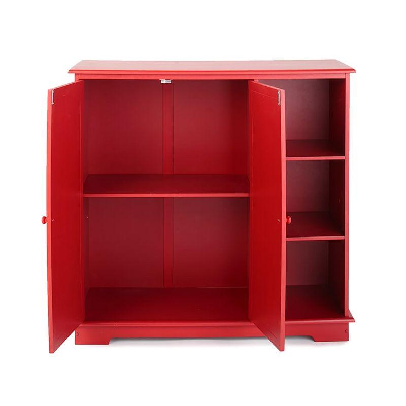 The Lakeside Collection Beadboard Wooden Storage Cabinets - Red