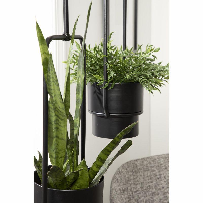 Kate and Laurel Ascher Round Metal Hanging Planter, 24x8x39, Black