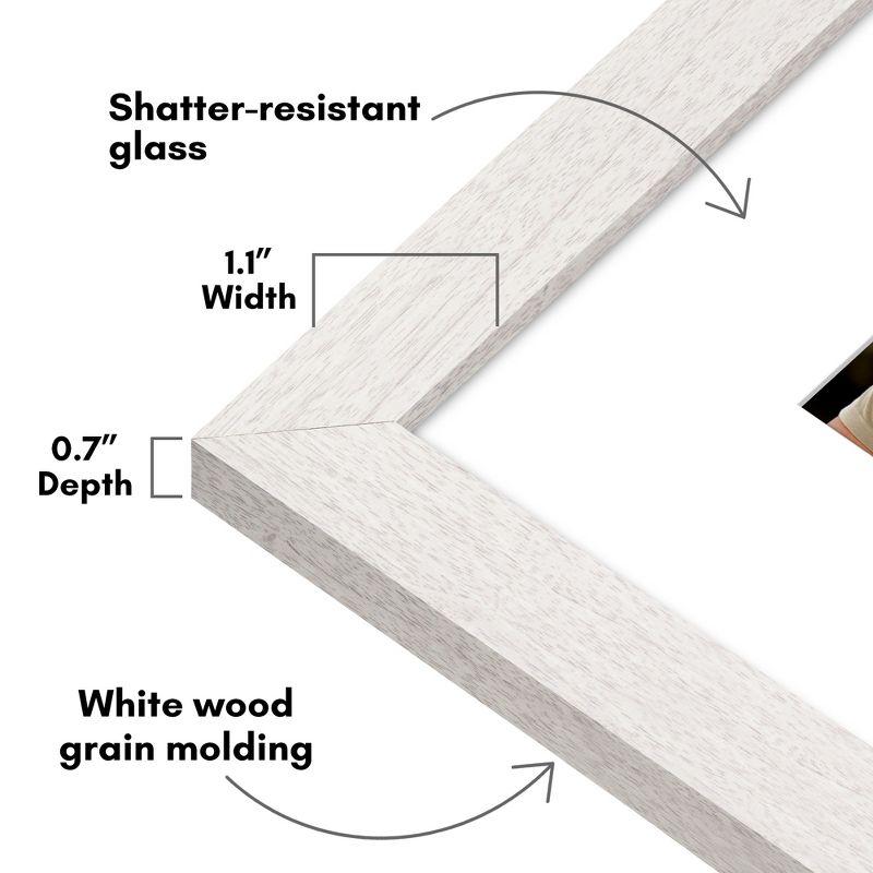 Americanflat Americanflat Picture Frame - Frame with Mat - Wide Molding - Shatter-Resistant Glass