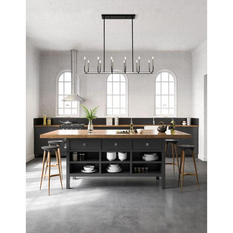 Z-Lite Haylie 12 - Light Chandelier in  Matte Black/Brushed Nickel