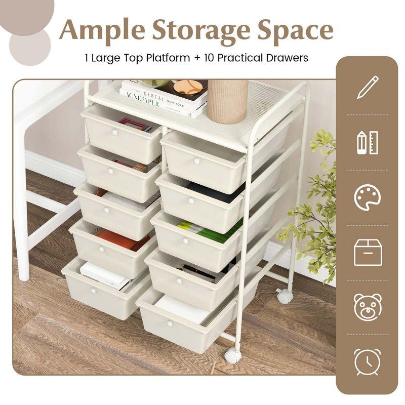 10-Drawer Rolling Storage Cart