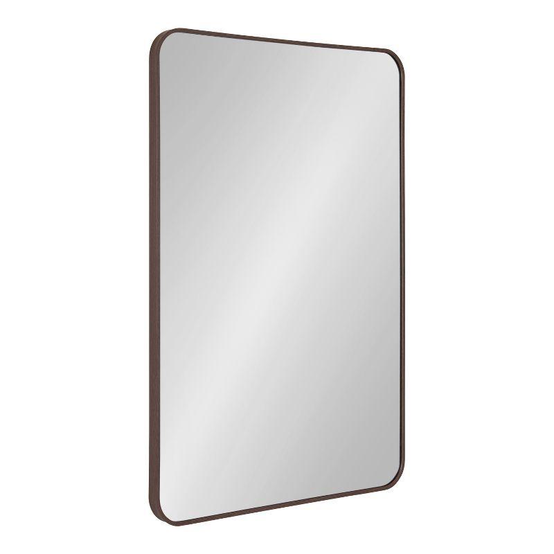 Kate and Laurel Zayda Radius Rectangle Framed Wall Mirror, 24x36, Walnut Brown