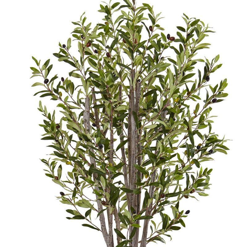 72" Artificial Olive Tree in Stone Planter - Nearly Natural: Indoor Faux Plant, No Maintenance Required