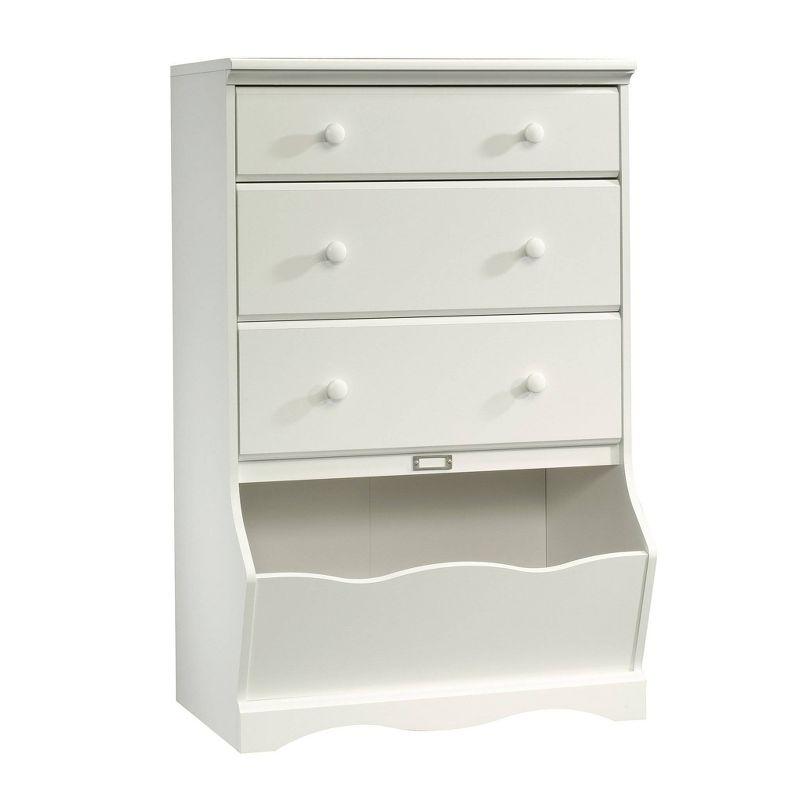 Soft White Whimsical 3-Drawer Child's Chest with Storage Bin