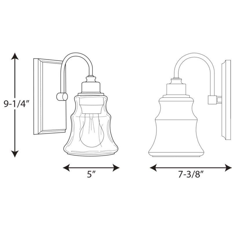 Progress Lighting Litchfield 1-Light Bath Vanity, Polished Chrome, Clear Glass Shade