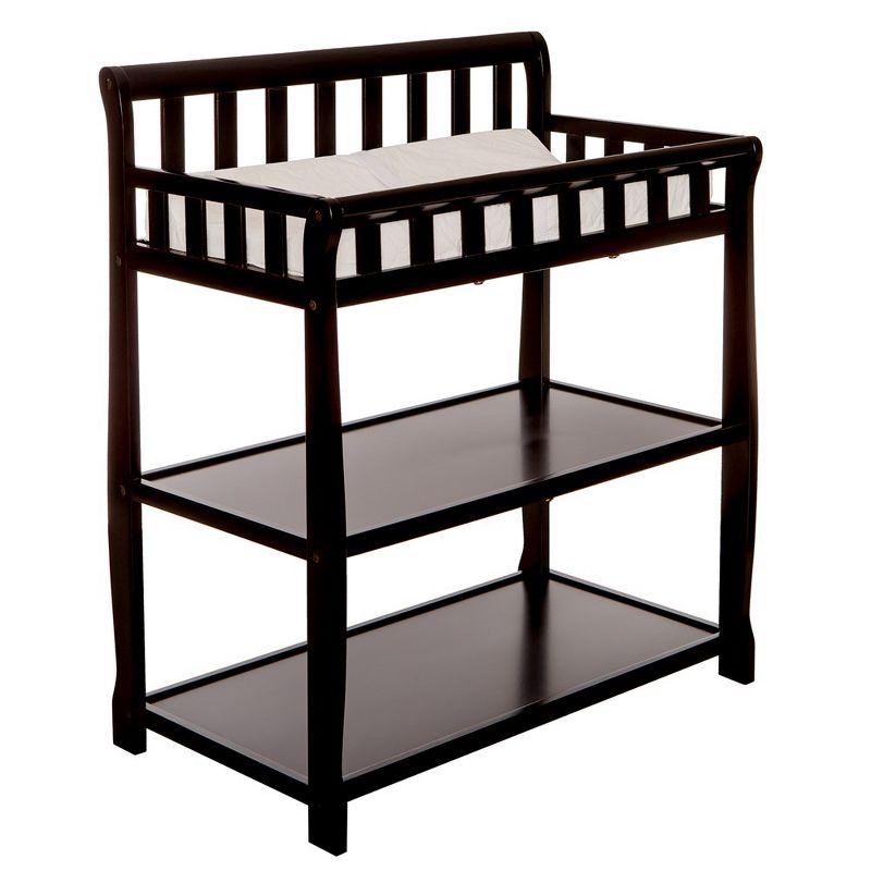Ashton Black Pinewood 2-in-1 Changing Table with Safety Strap