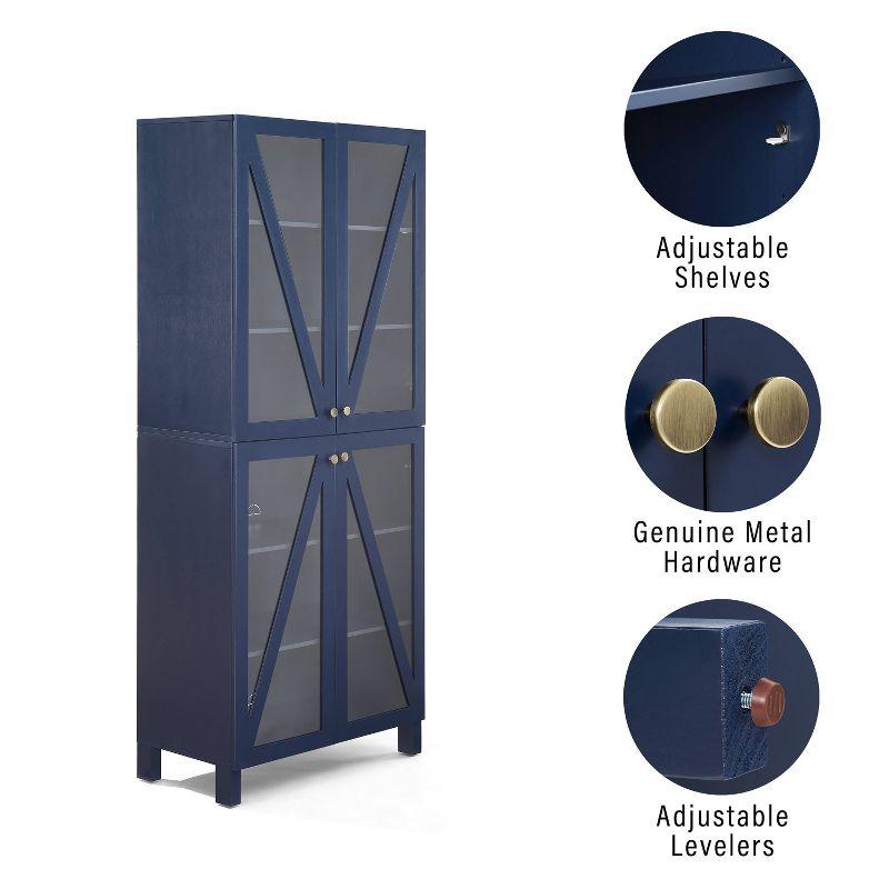 Navy Tall Freestanding Storage Pantry with Adjustable Shelving