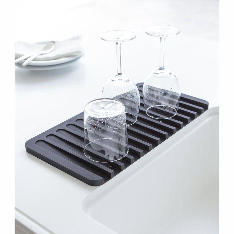 Yamazaki Home Self Draining Tray - Drying Board, Dish Drainer Mat, Silicone