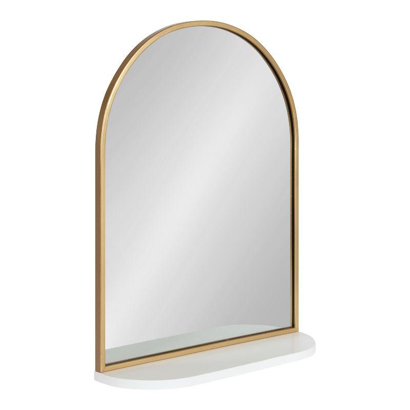 Kate and Laurel Schuyler Arch Wall Mirror with Shelf, 20x28, White