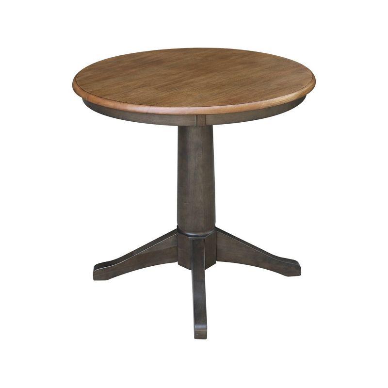 Eco-Friendly Round Solid Parawood Dining Table in Hickory Brown