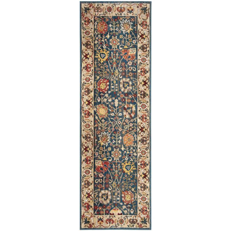 Kashan KSN303 Power Loomed Runner Rug - Blue/Tan - 2'6"x8' - Safavieh