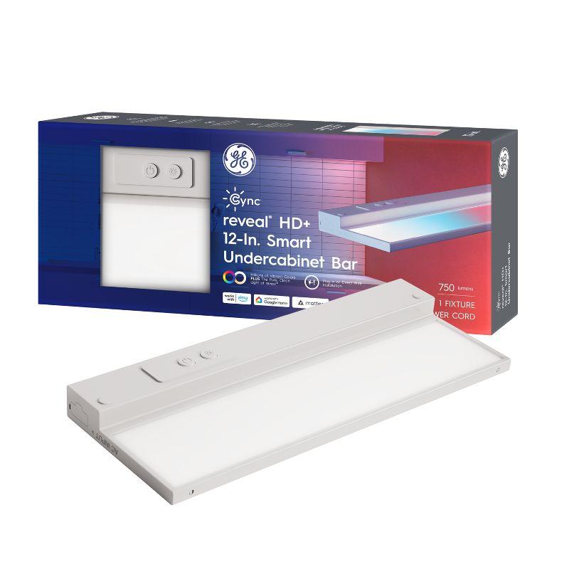 GE Household Lighting 12" Undercabinet Light Fixture: LED, 750 Lumens, 3000K, Plastic, Multicolored, Push Button, 5-Year Warranty